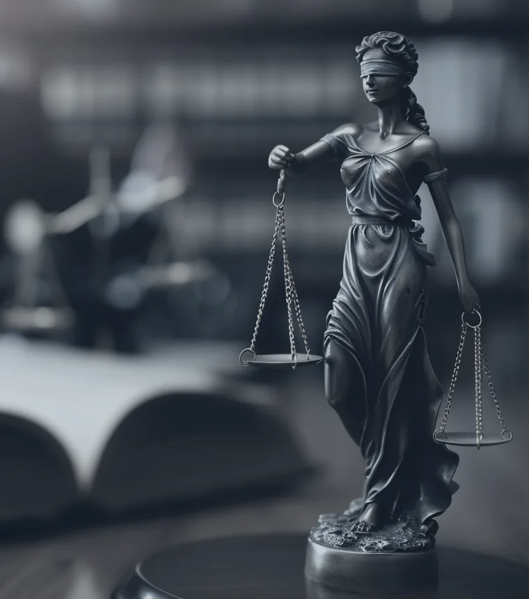 Lady Justice statue holding scales